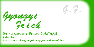 gyongyi frick business card